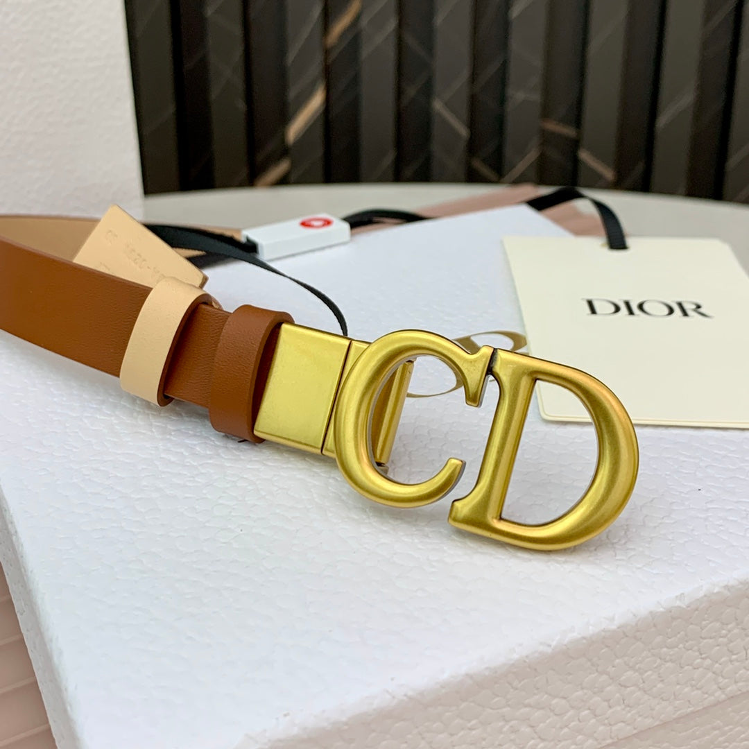 DIOR 25S BELT 20 MM IN BROWN CALFSKIN 568721
