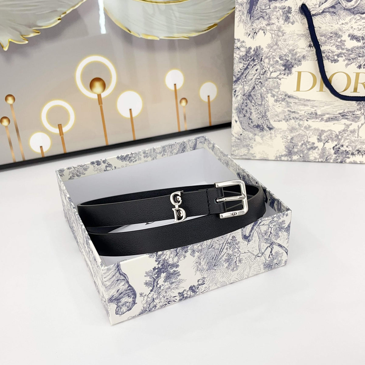 DIOR 25S BELT 20 MM IN BLACK CALFSKIN 570111