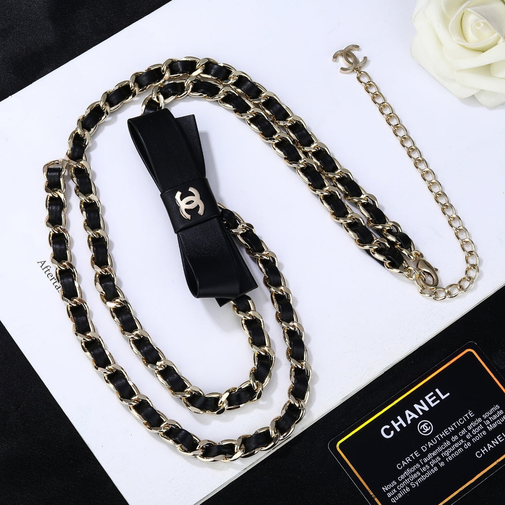 CHANEL 25S CHAIN BELT IN BLACK CALFSKIN 610547